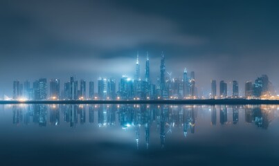 Fototapeta premium Dubai Skyline Reflected in the Water