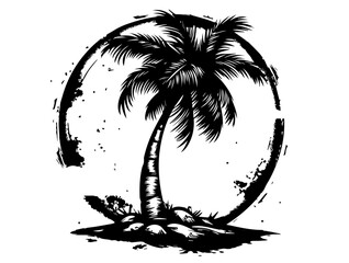 Palm tree silhouette collection &ndash; exotic nature black vector