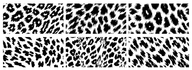 Leopard pattern illustrations – jungle-inspired animal skin designs black vector
