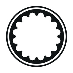 Round frame with geometric pattern for making stamps and patterns