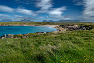 Atlantic Coast With Achnahaird Beach Near Brae Of Achnahaird In The Highlands Of Scotland, UK