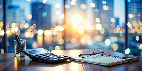 Obraz premium Tax Audit Process - An Abstract Bokeh Background with Financial Documents and Calculator Illustrating the Intricacies of Tax Compliance and Financial Analysis