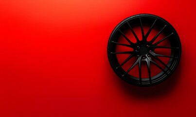 Black Rim on a Red Background