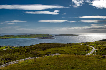 Atlantic Coast With Summer Isles, Isle Ristol And Eilean Mullagrach Near Village Altandhu In The Highlands Of Scotland, UK