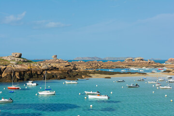 Magnifique paysage de la côte de granit rose à Trégastel en Bretagne-France 