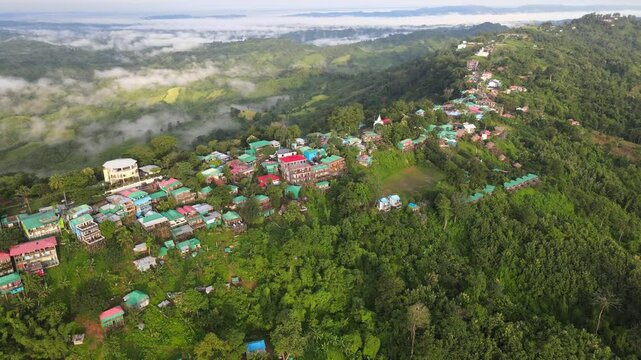 Aerial Drone View of Sajek Valley. Majestic Hillscapes in Rangamati, Bangladesh