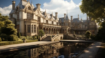 Naklejka premium Country stately home and royal manor home