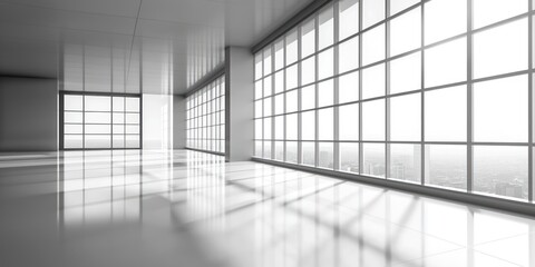 Modern Office Space with Large Windows and City View