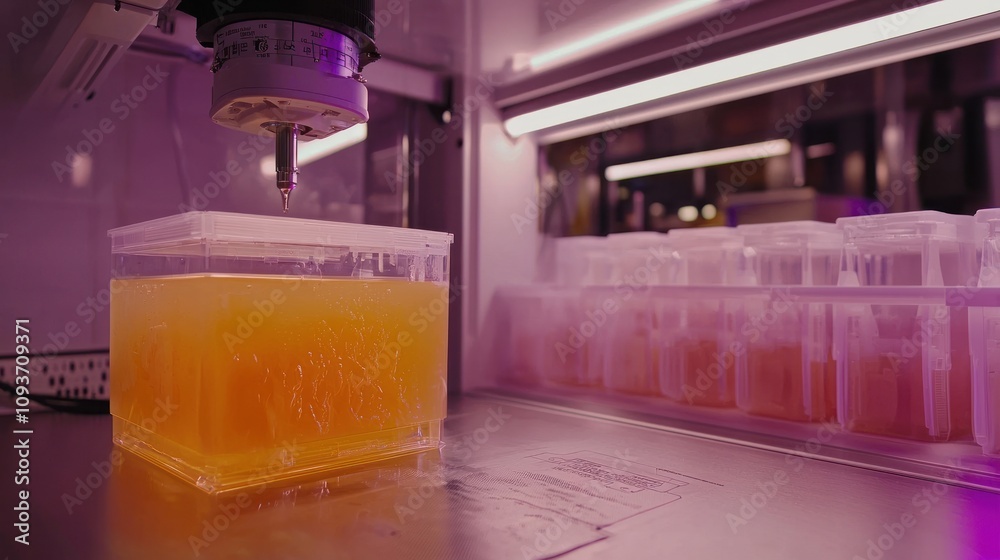 Poster Automated dispensing system for liquid into a clear square container