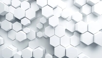 Fototapeta premium Abstract White Hexagonal Pattern Background
