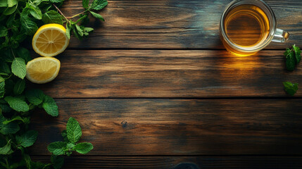 "Refreshing Bliss: Herbal Mint Tea with Lemon Zest"

