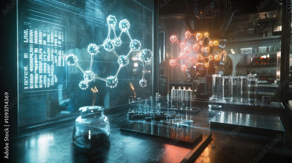 Poster Molecular Structures in a Futuristic Laboratory Setting