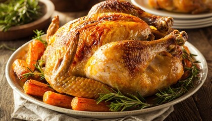 Roasted Chicken with Carrots and Rosemary