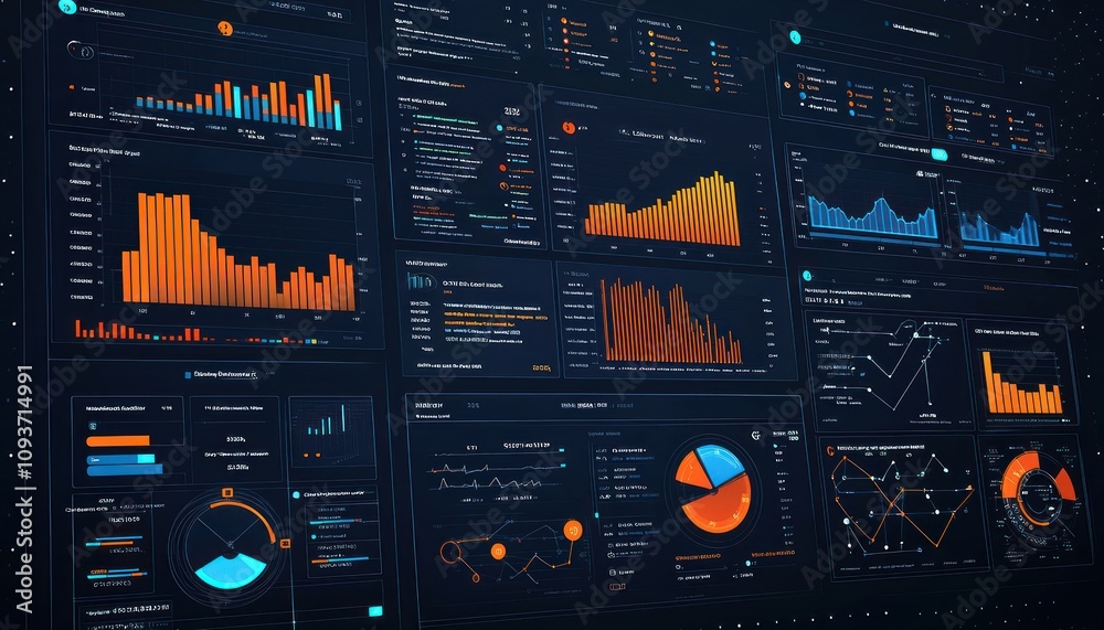 Poster A Computer Screen Displaying Various Data Visualizations and Charts