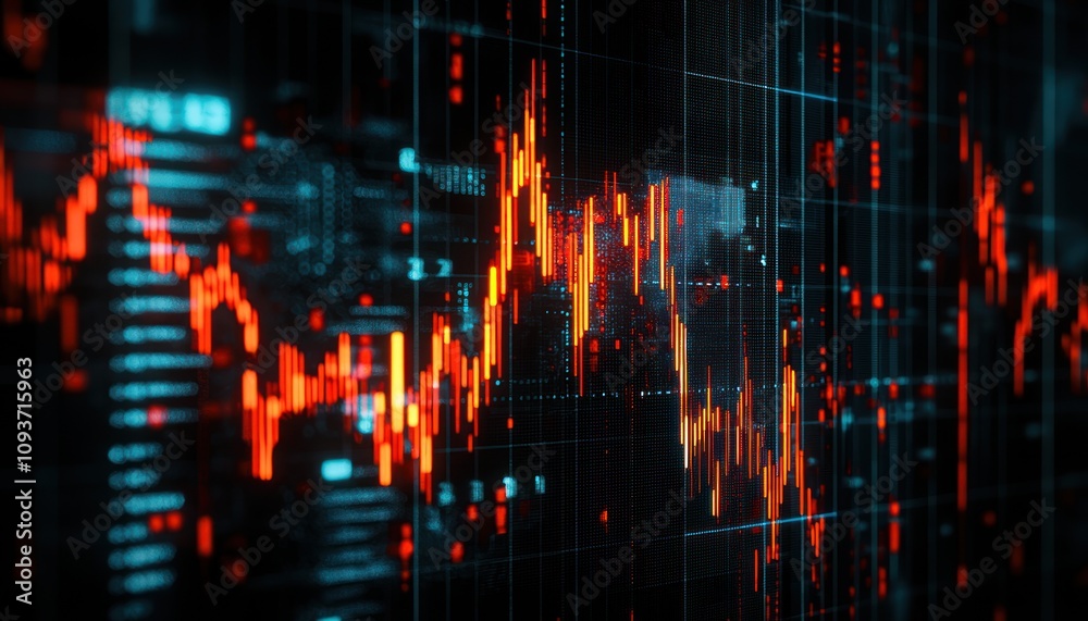 Poster Abstract Digital Data Visualization with Red and Blue Lights