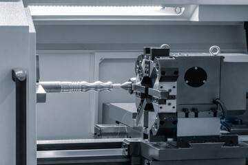 Programmable modern cnc digital  digital program machineManufacturing professional metalworking machine. Industrial metalworking concept background