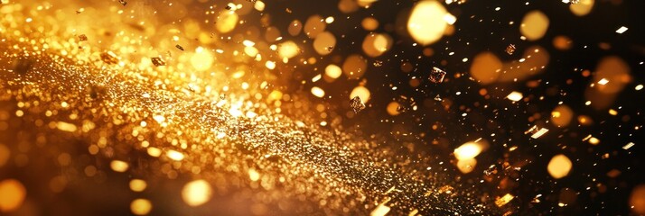 Naklejka premium Abstract Background with Golden Glitter and Bokeh