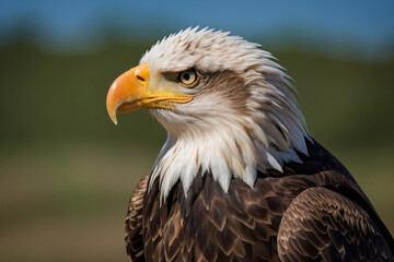 Obraz premium A beautiful eagle searching for the meal