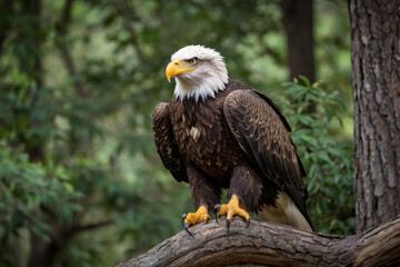 A beautiful eagle searching for the meal
