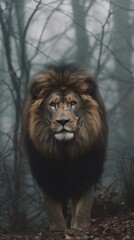 Fototapeta premium Powerful Lion in the Wild. Close-up