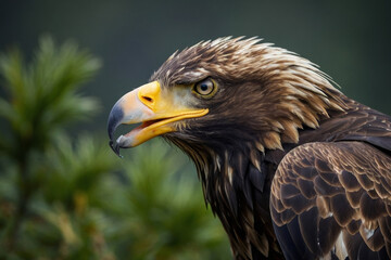 Obraz premium A beautiful eagle searching for the meal
