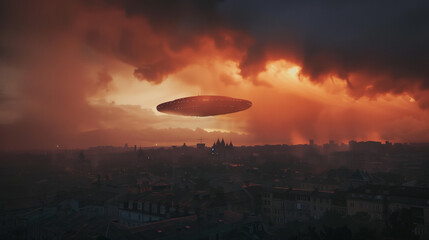 UFO over a town