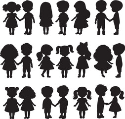 Adorable Silhouettes of Boys and Girls for Creative and Artistic Projects