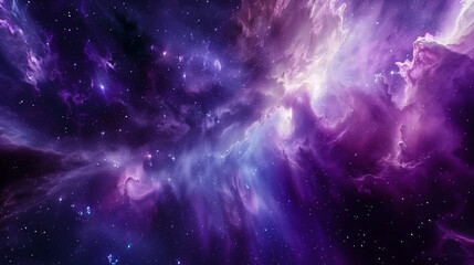 Fototapeta premium Cosmic Burst of Purple and Blue Nebula