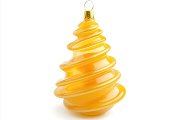 Glossy yellow Christmas tree ornament