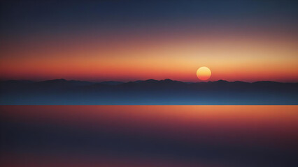 Fototapeta premium 4K gradient colorful sunset background in contrast colors with mountain and water. 
