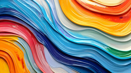 Vibrant Swirls of Oil Paint in Bold Colors Showcasing Dynamic Movement and Texture on Canvas Perfect for Artistic Inspirations and Visual Aesthetics