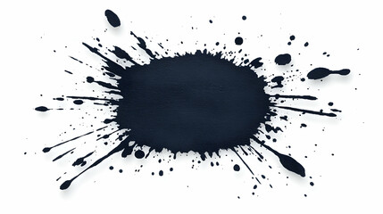 Black ink splash on white background creating an artistic and dynamic visual element suitable for creative projects, graphic design, and abstract art applications.