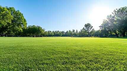 Obraz premium green grass and blue sky