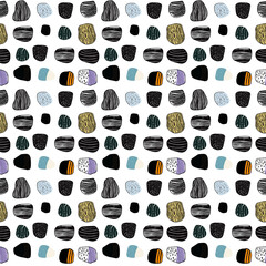 Hand-drawn modern shapes for postcards, printing on clothes