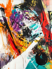 colourful stylish modern abstract artwork chaotic