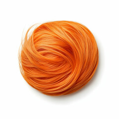 Vibrant Orange Hair Swirl Texture on a White Background, Perfect for Creative Projects and Design Inspiration Featuring Bold Colors and Unique Styles