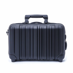Sleek Black Hard Shell Carry-On Suitcase with Vertical Stripes Ideal for Business Travelers and Weekend Getaways, Offering Durability and Style in Every Journey