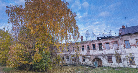 Obraz premium Large building with a tree in front of it