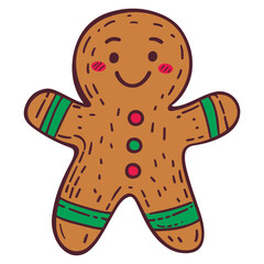 Cartoon Gingerbread Man Illustration