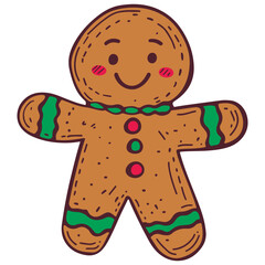 Cartoon Gingerbread Man Illustration