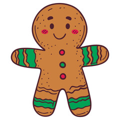 Cartoon Gingerbread Man Illustration