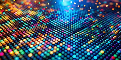 Fototapeta premium Abstract Dots and Particles Grid Background with Tilt-Shift Effect for Creative Design and Digital Art Projects