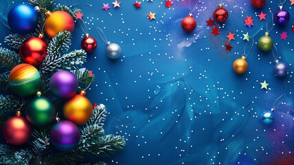 Buntes Weihnachtsfest in LGBTQ Farbe mit Textfreiraum als Hintergrund