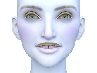 女性の顔アップ　3DCGレンダリング