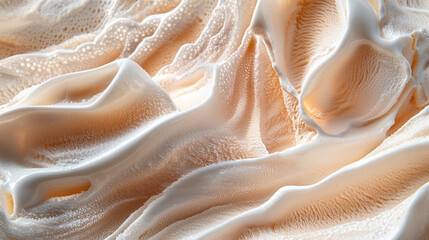 Ice Cream Scoops Close Up Showcasing Creamy Ridges and Frosty Details