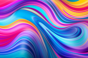 Obraz premium Psychedelic Wave Pattern with Vibrant Colors and Fluid, Dynamic Curves, Creating a Hypnotic, Trippy Visual Experience Inspired by Retro Art