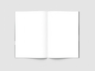 Blank Brochure magazine isolated on grey background, perfect for showcasing your own design, design, editorial