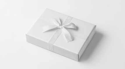 Obraz premium A rectangular gift box with a matte finish and detailed shadows, centered on a white background