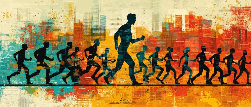 Running event demonstrating leadership skills in urban environment a visual journey of personal and professional growth