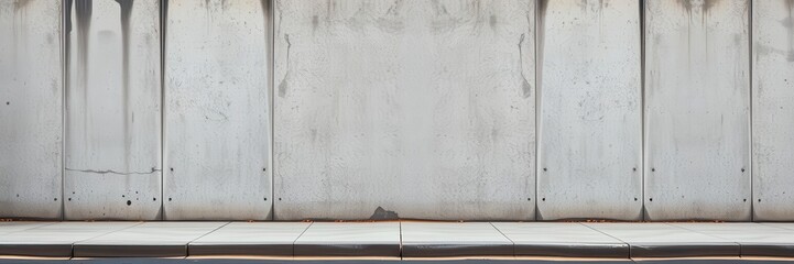 Glued poster mockup hanging on textured concrete wall, showcasing modern design in urban setting, display, texture